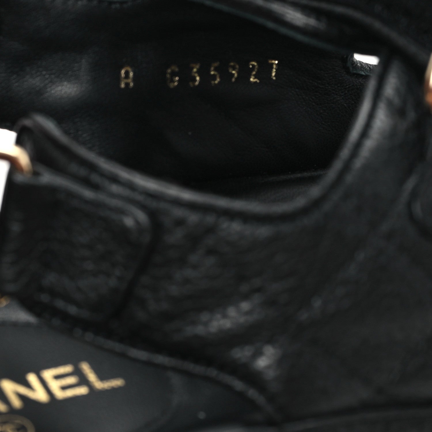 Chanel Grained Calfskin Velcro Dad Sandals 37 Black 9 of 10