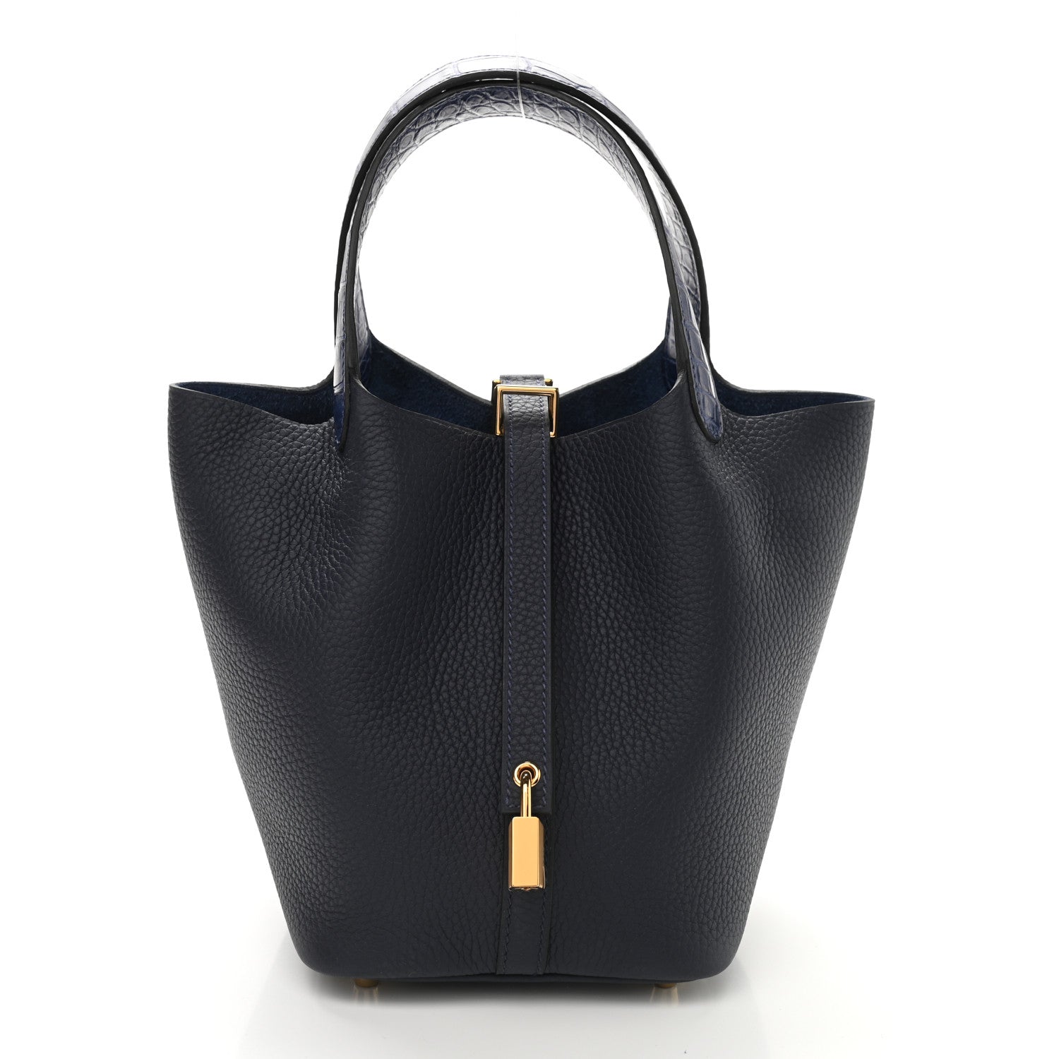 Hermes Taurillon Clemence Matte Alligator Picotin Lock Touch 18 PM Bleu Nuit Bleu Saphire 1 of 9
