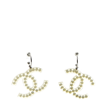 Chanel Resin CC Drop Earrings Transparent 1 of 5