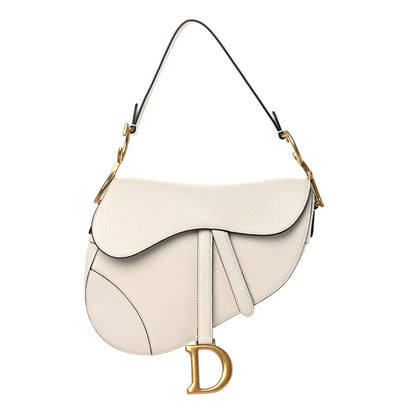 Christian Dior Grained Calfskin Saddle Bag White 1 of 9
