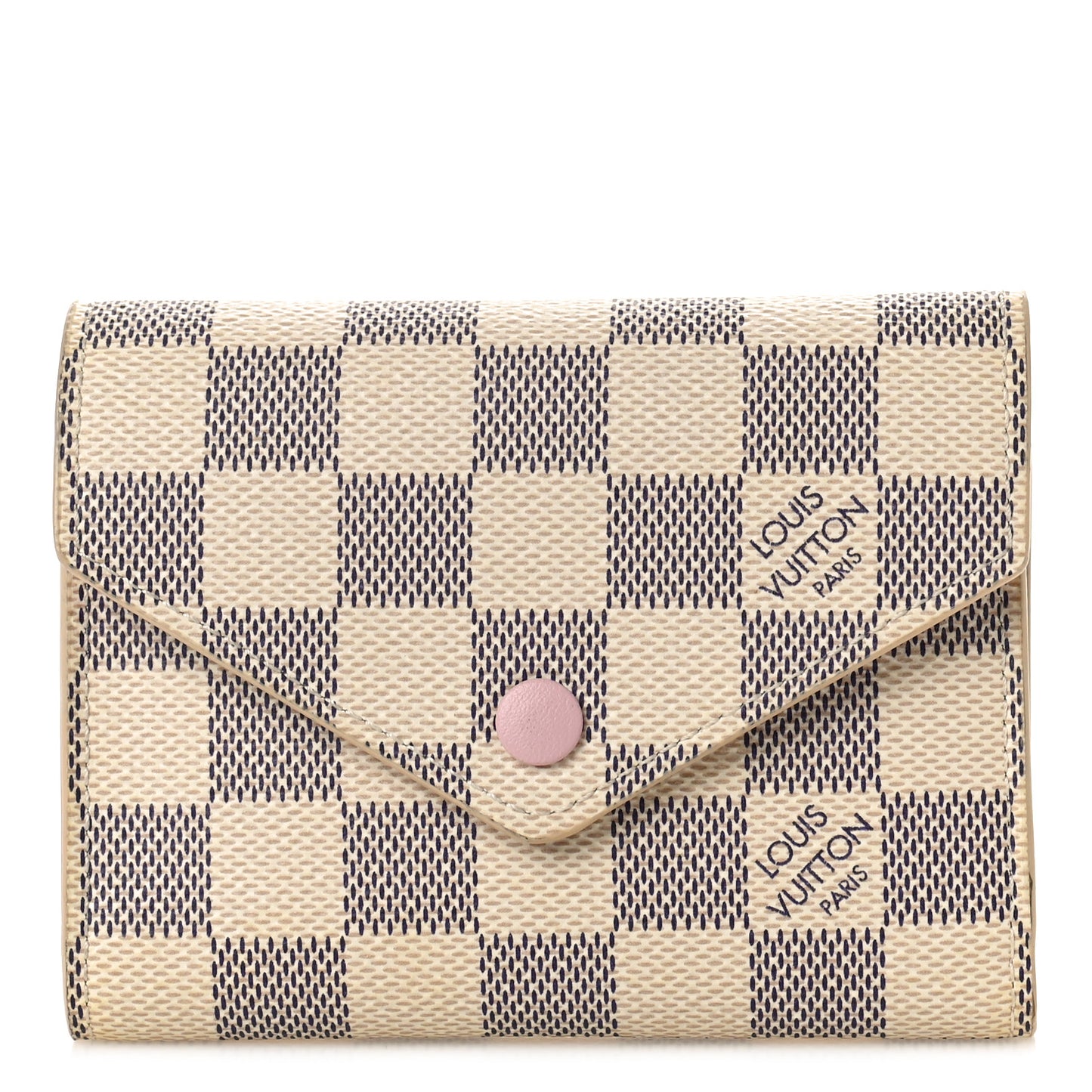 LOUIS VUITTON Damier Azur Victorine Wallet Rose Ballerine