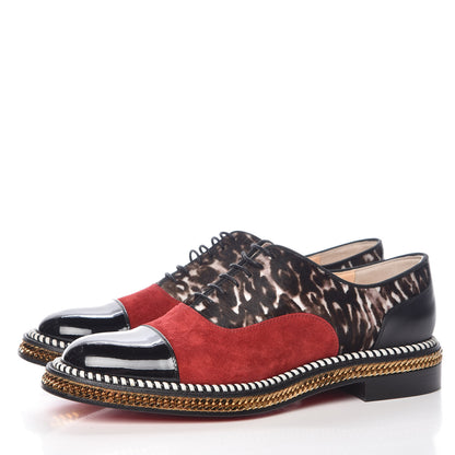 Christian Louboutin Calf Hair Suede Chain Trim Womens Latcho Oxfords 39 3 of 16