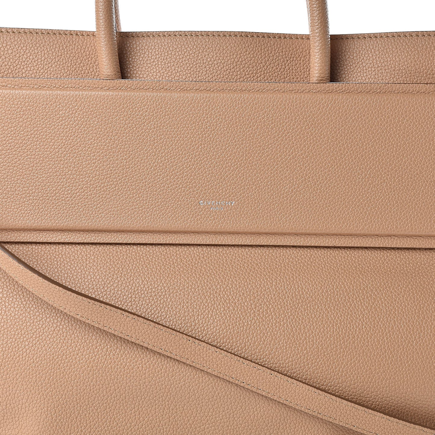 Grained Calfskin Medium Horizon Satchel Beige