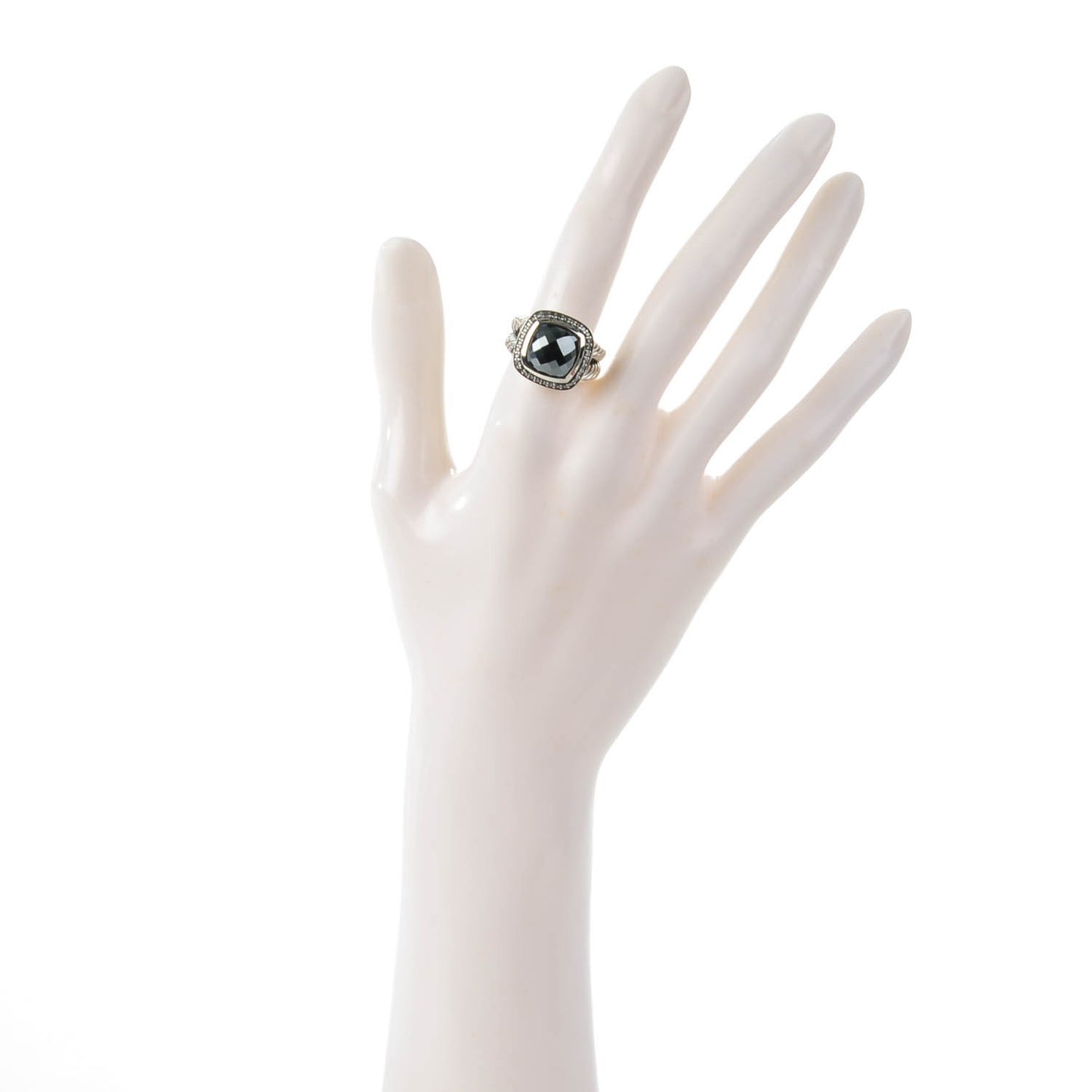 Sterling Silver Diamond Hematite 11mm Albion Ring 54 7