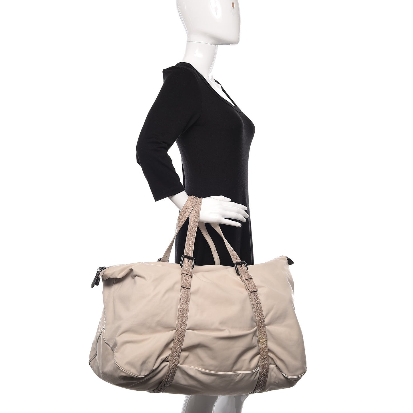 Nappa Crocodile Spinnaker Duffle Cream