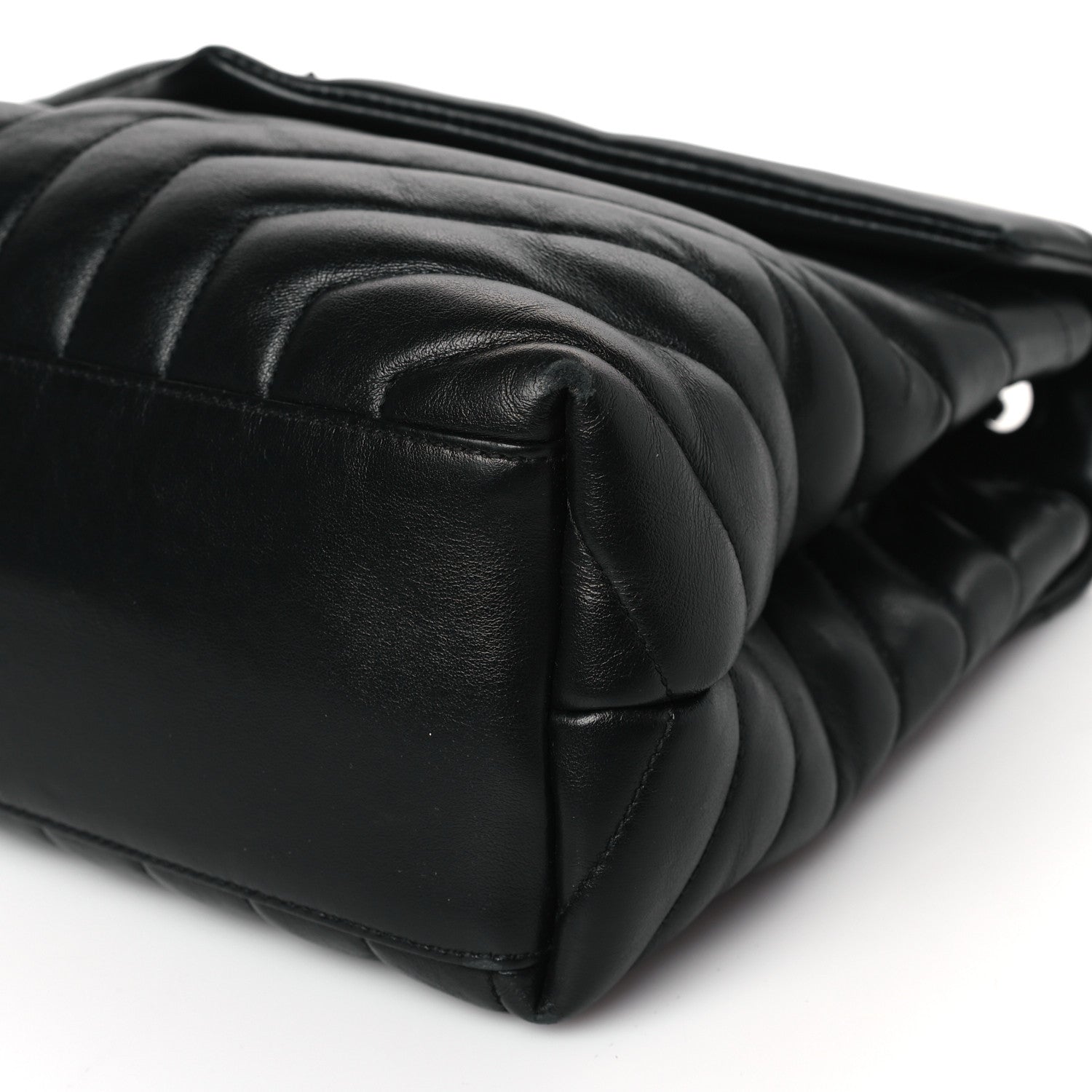 Saint Laurent Calfskin Y Quilted Monogram Monochrome Medium Loulou Chain Satchel Black 9 of 10