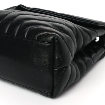 Saint Laurent Calfskin Y Quilted Monogram Monochrome Medium Loulou Chain Satchel Black 9 of 10