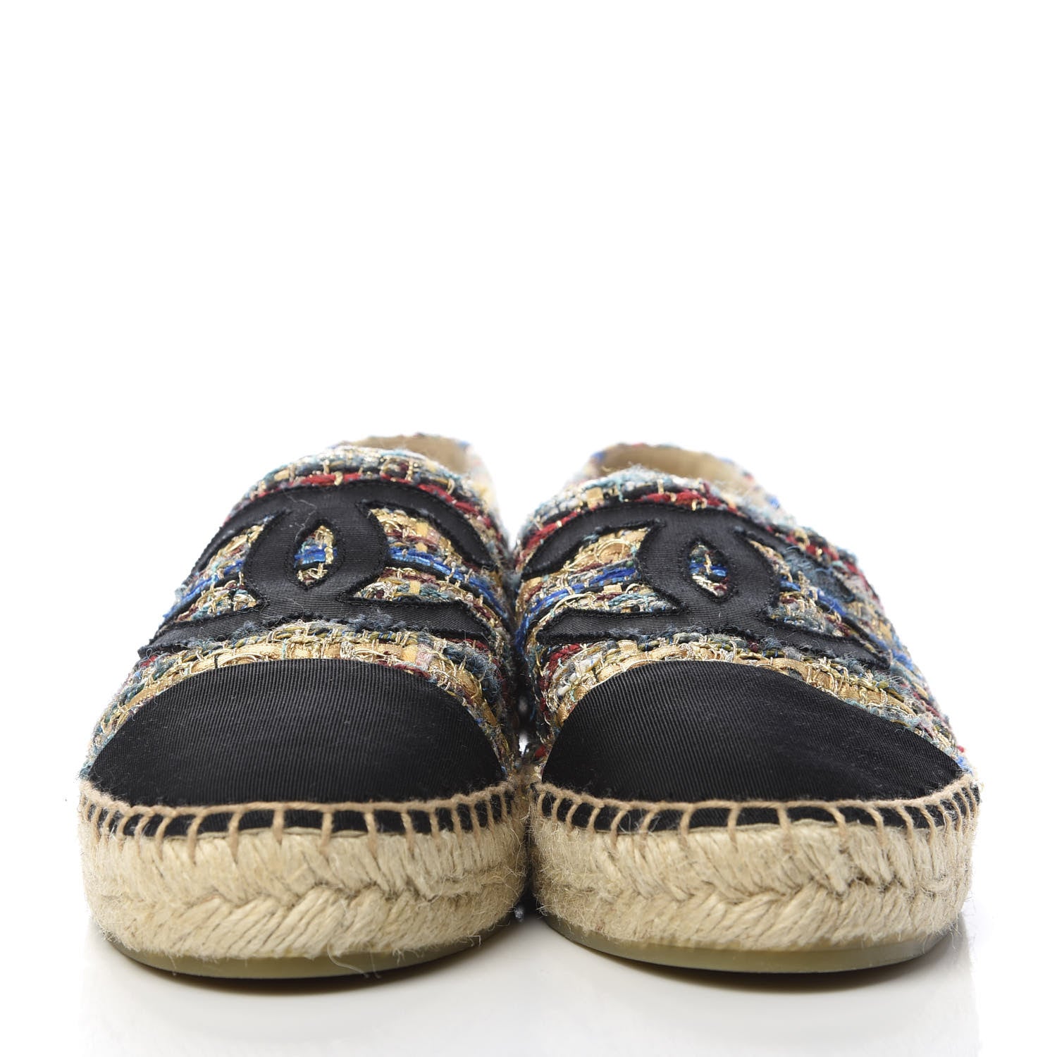 Chanel Tweed Grosgrain CC Espadrilles 39 Multicolor 2 of 9