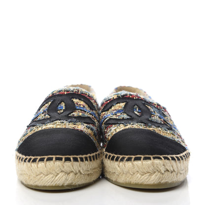 Chanel Tweed Grosgrain CC Espadrilles 39 Multicolor 2 of 9