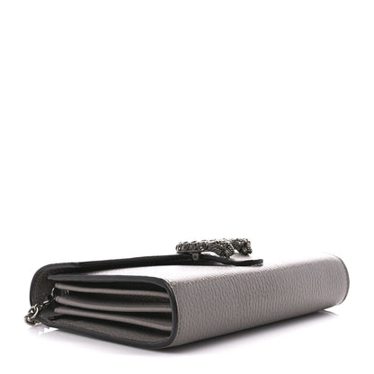 Gucci Dollar Calfskin Crystal Mini Dionysus Chain Wallet Dusty Grey Black Diamond 4 of 11