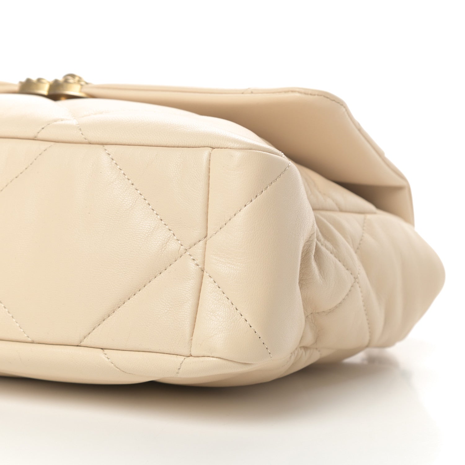 Chanel Lambskin Quilted Large Chanel 19 Flap Beige 10 of 10