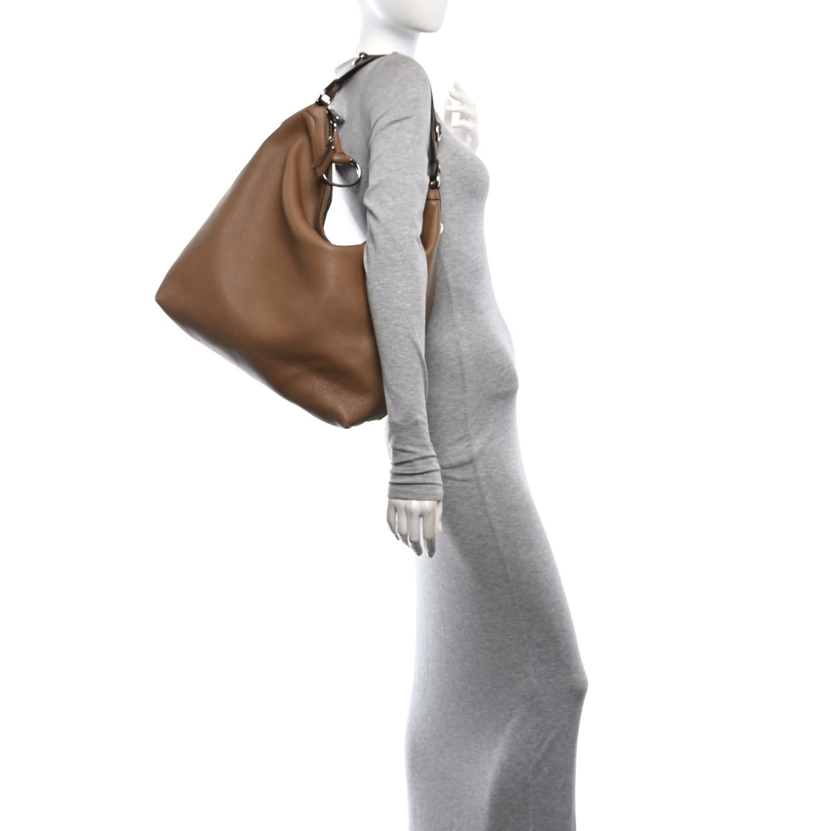 Gucci Pebbled Calfskin Large Icon Bit Hobo Beige 2 of 10