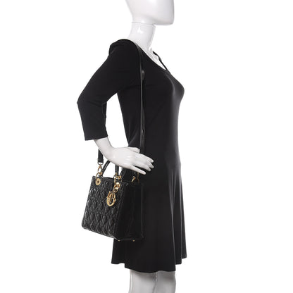 Christian Dior Patent Cannage Medium Lady Dior Black 2 of 10
