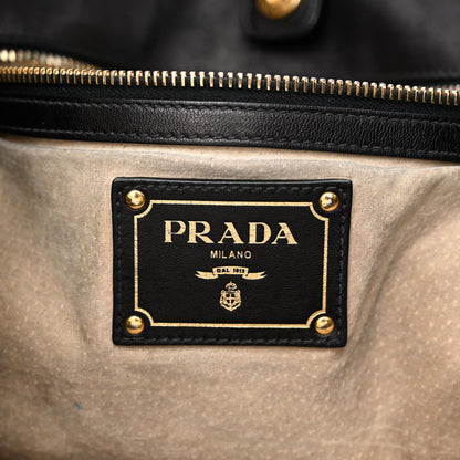 Prada Soft Calfskin Two Way Tote Black 6 of 27