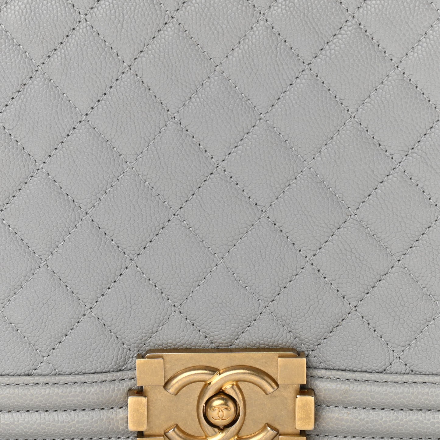 Caviar Quilted New Medium Boy Flap Grey