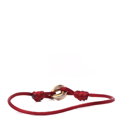 Cartier 18K Pink Yellow White Gold Trinity Cord Bracelet Red 3 of 7