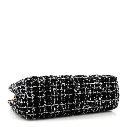 Chanel Tweed Quilted Nano Kelly Shopper Black White 4 of 11