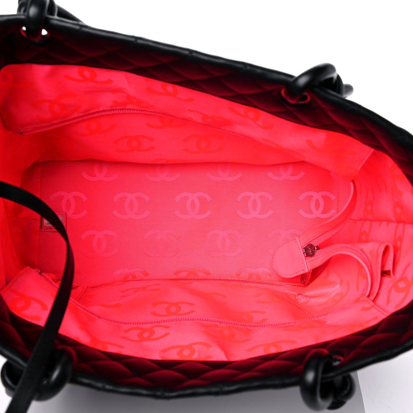 Calfskin Quilted Large Cambon Tote Black