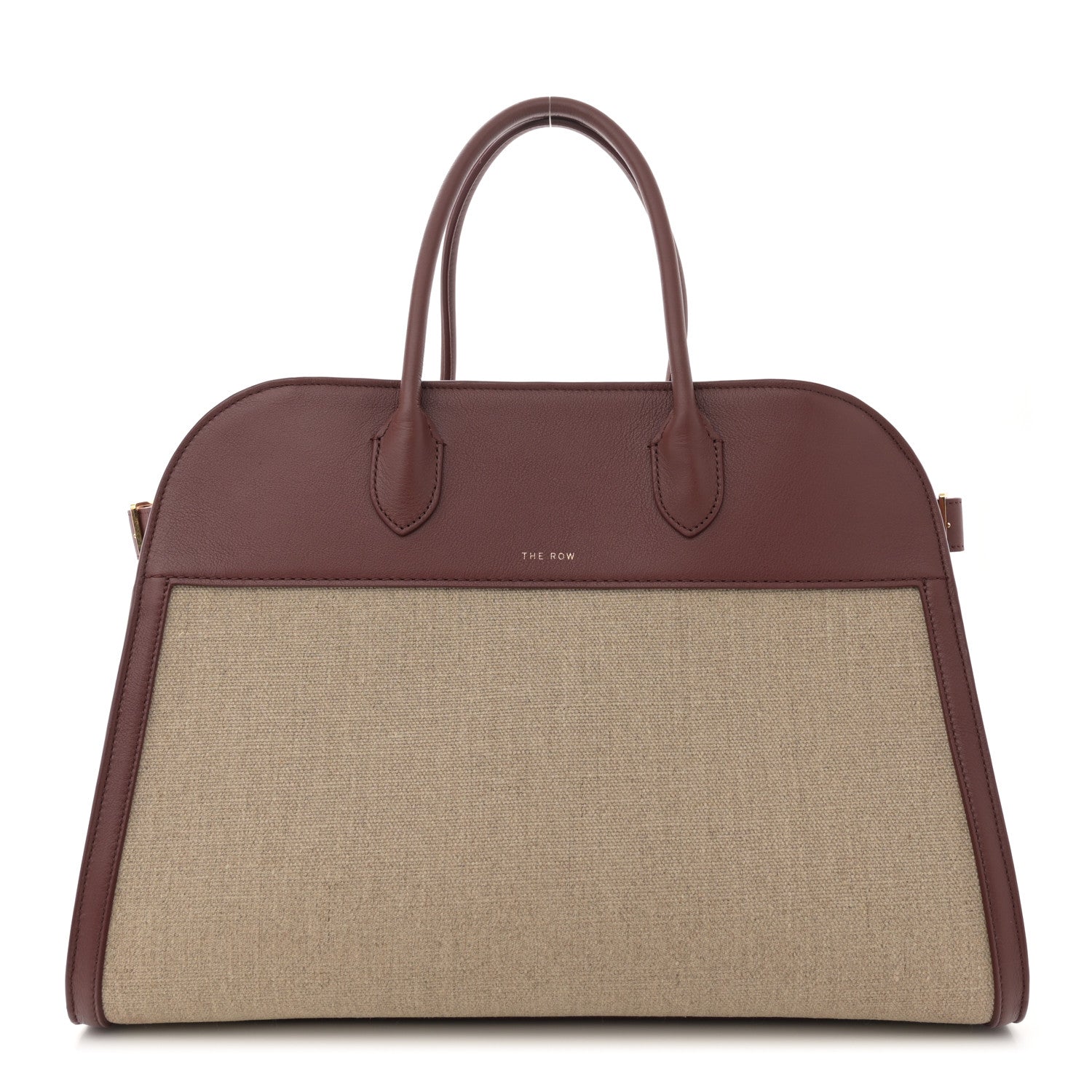 The Row Canvas Polished Saddle Calfskin Soft Margaux 15 Naturel Burgundy 1 of 9