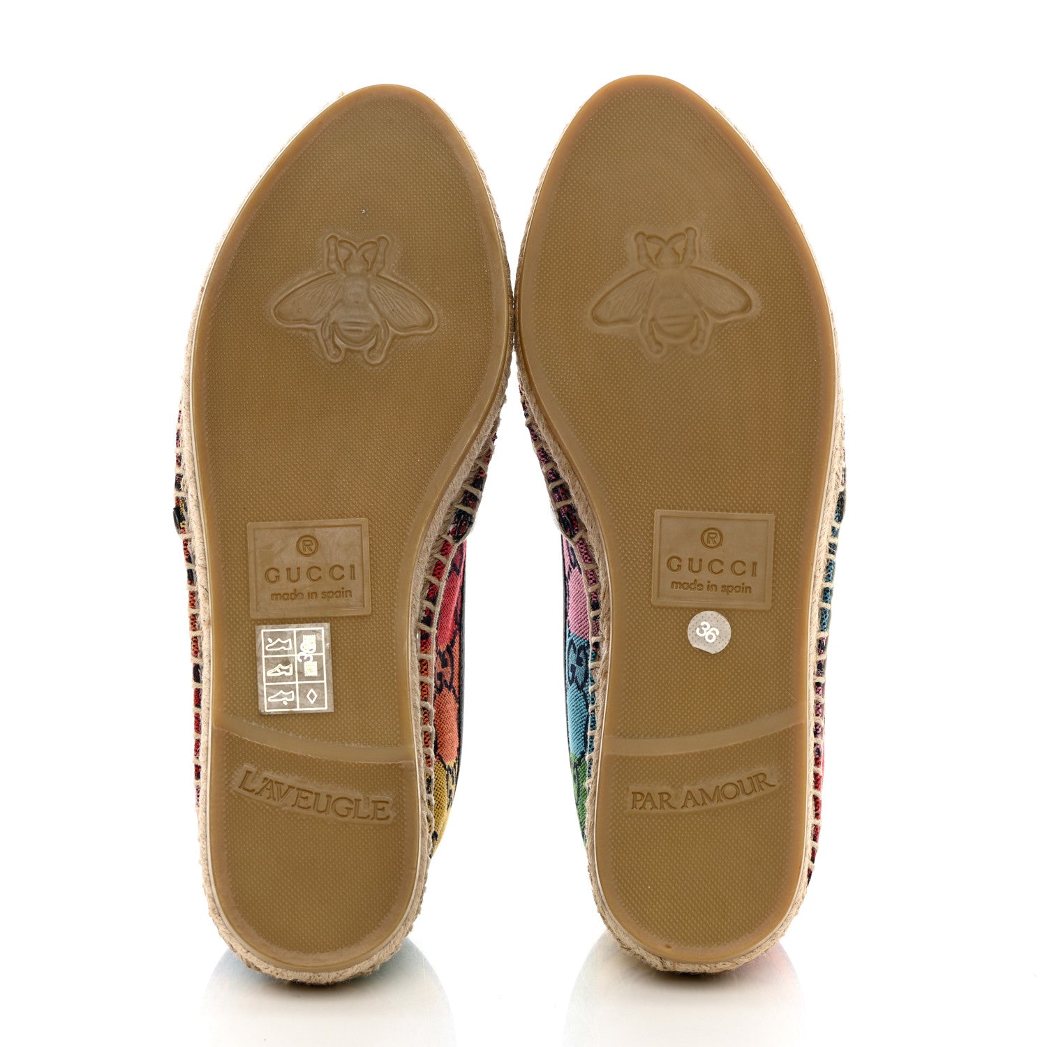 Gucci Monogram Multicolor Womens Espadrilles 36 Blue Rainbow Blue 5 of 9
