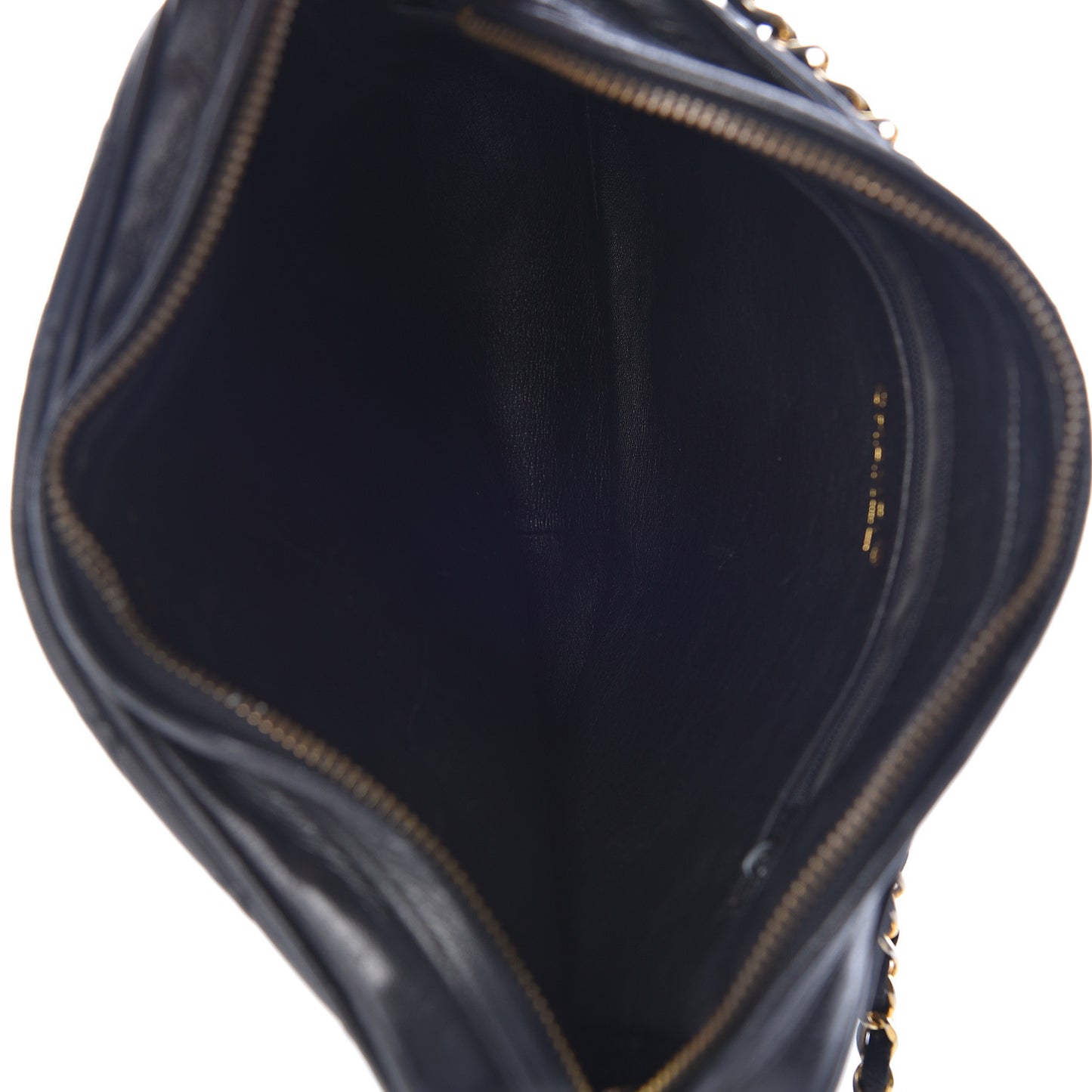 Lambskin Quilted Tassel Camera Case Black