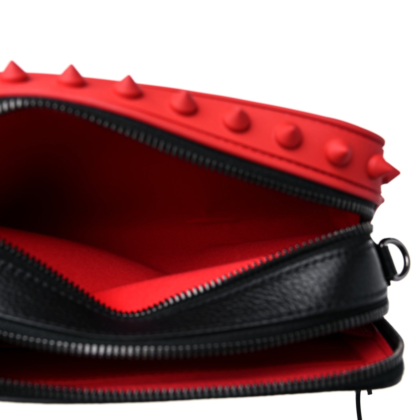 Empire Calfskin Gomme Spikes Loubitown Crossbody Loubi Black