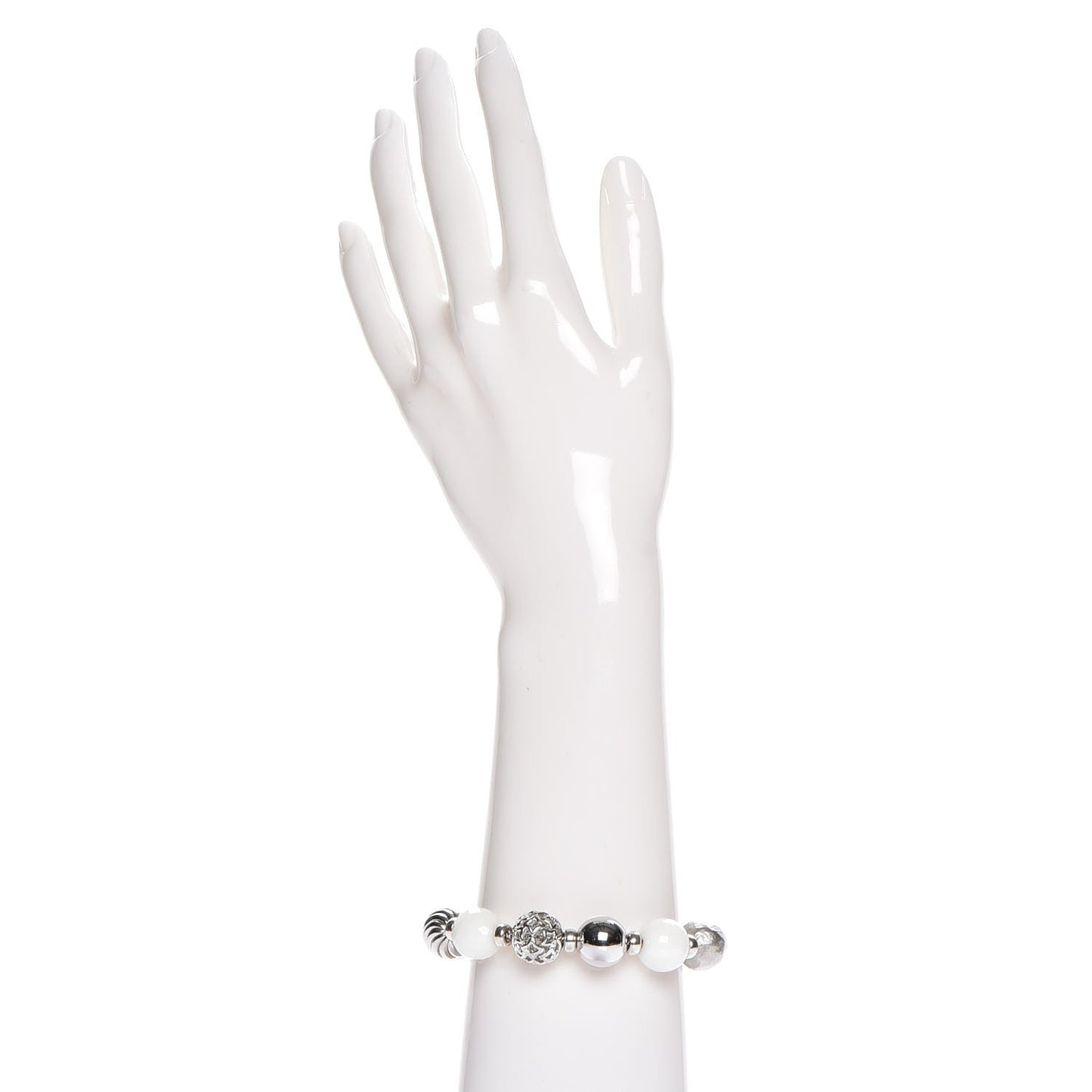 Sterling Silver White Agate 14mm Elements Bracelet