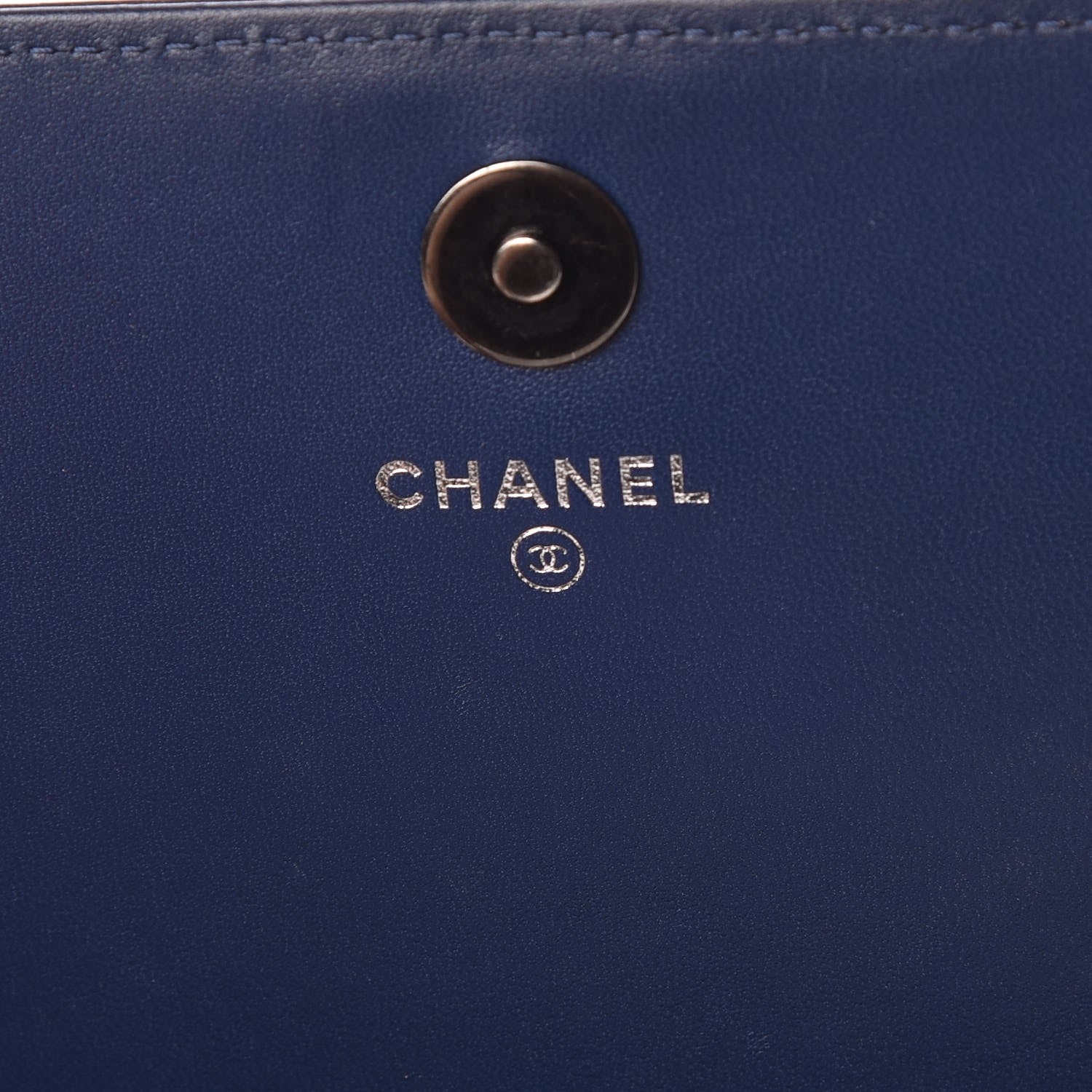 Chanel Lambskin Quilted Boy Wallet On Removable Chain WOC Navy 7 of 9