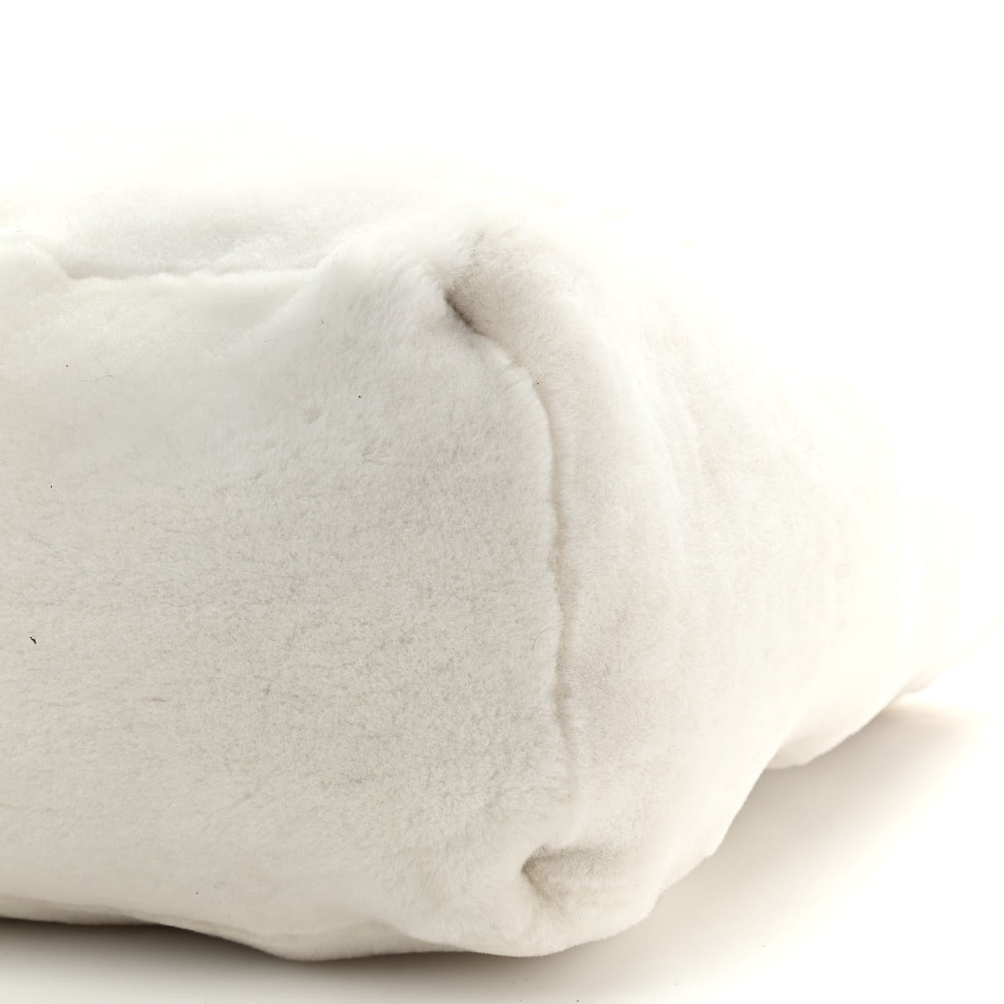 Shearling Saffiano Shoulder Bag White