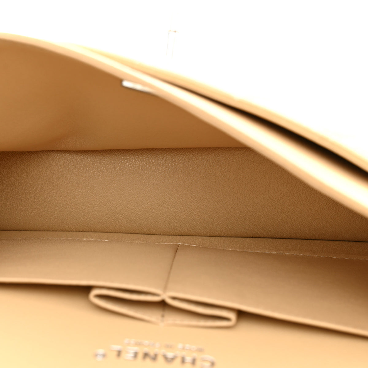 Caviar Quilted Small Double Flap Beige