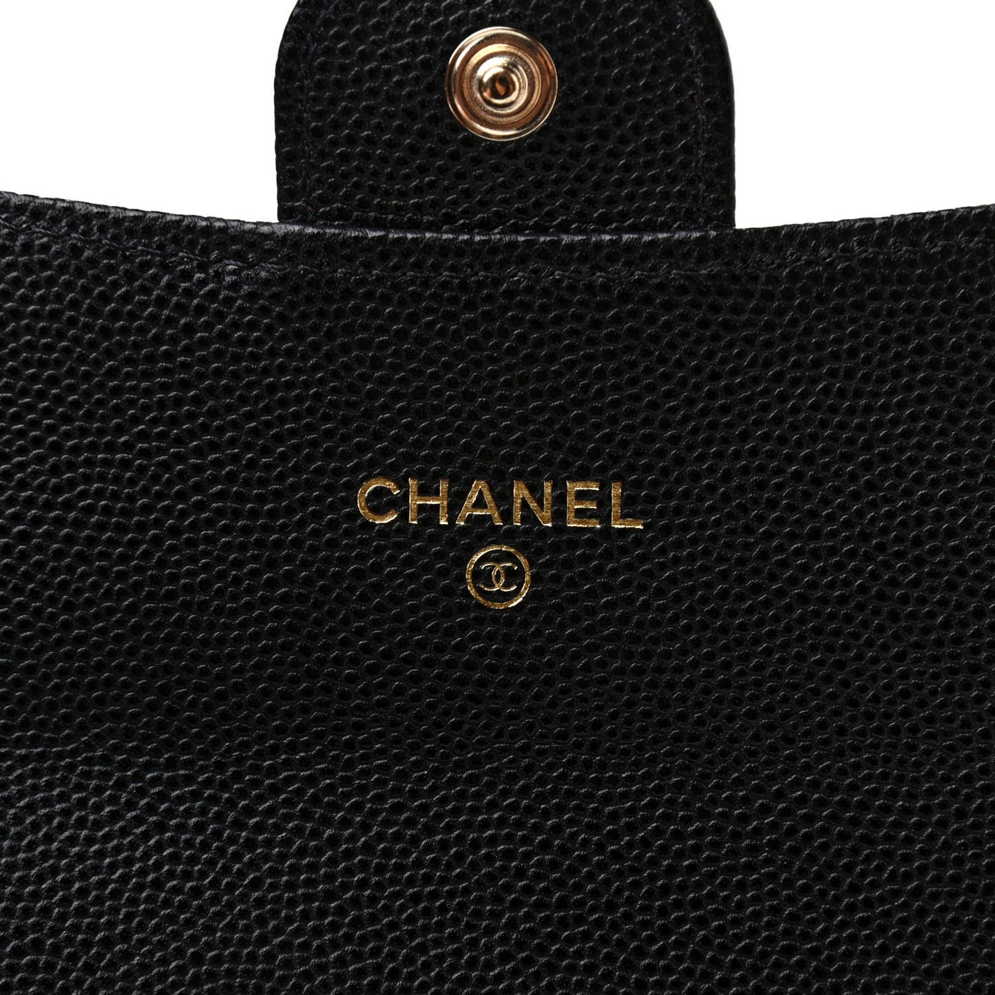 Caviar Quilted Medium Gusset Flap Wallet Black