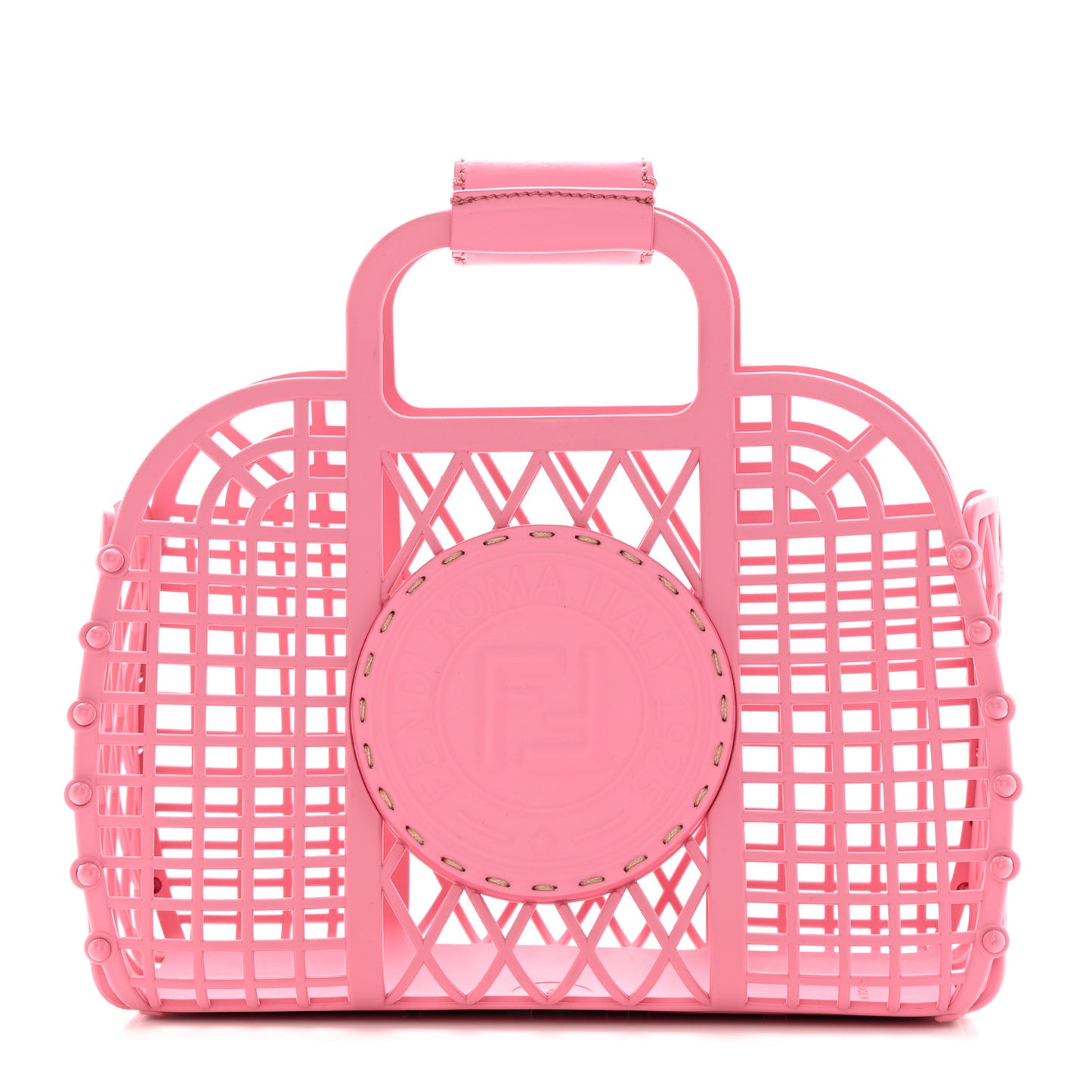 Recycled Plastic Vitello Liberty Matte Small Fendi Basket Rosa