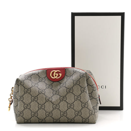 Gucci Soft GG Supreme Monogram Calfskin Medium Ophidia Cosmetic Case Beige Ebony Hibiscus Red 8 of 8