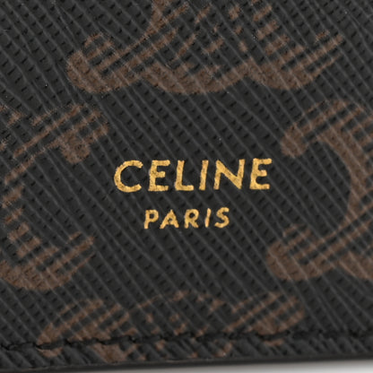 Celine Triomphe Canvas Lambskin Wallet On Strap Tan 7 of 15