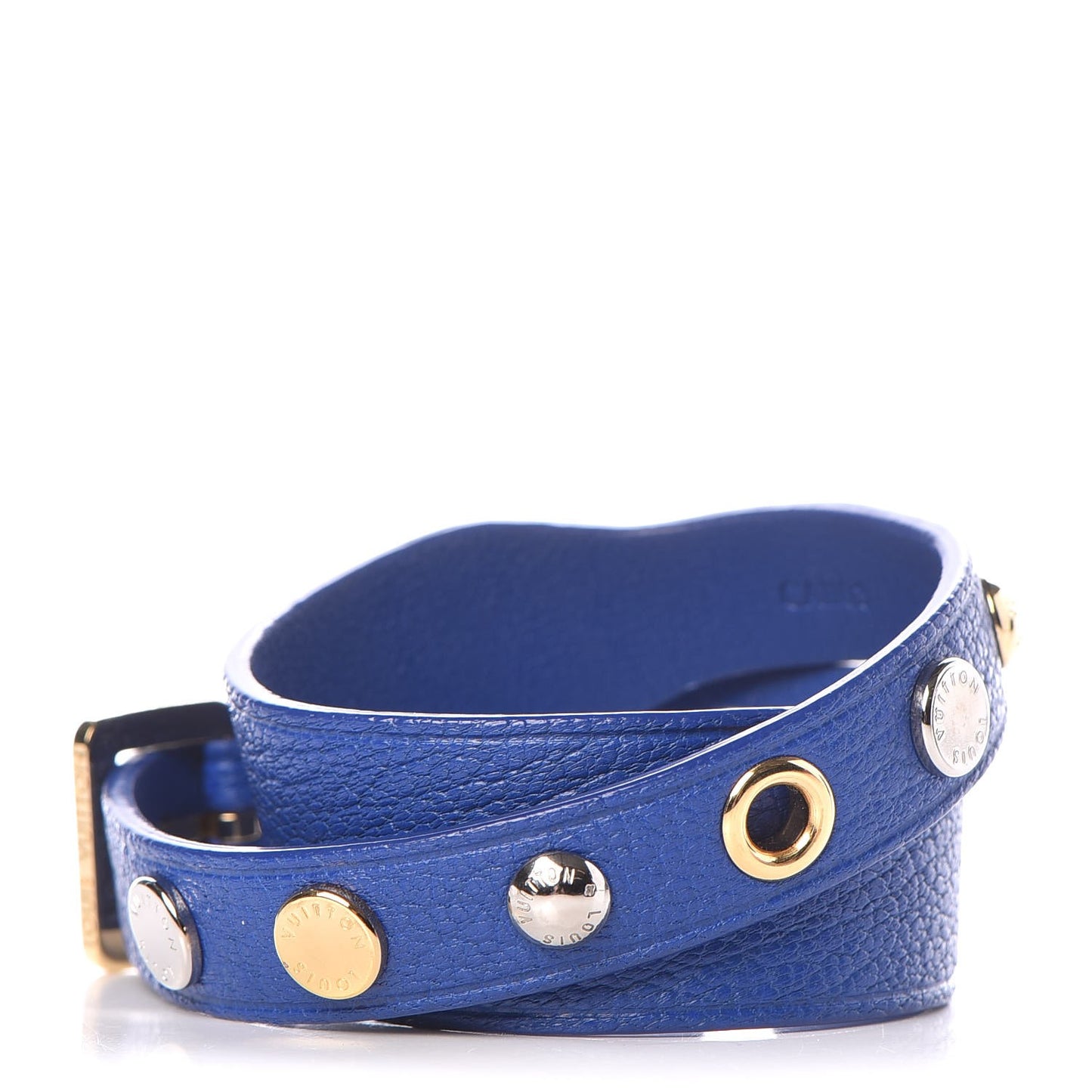 Goatskin Spike It Wrap Bracelet 17 Blue