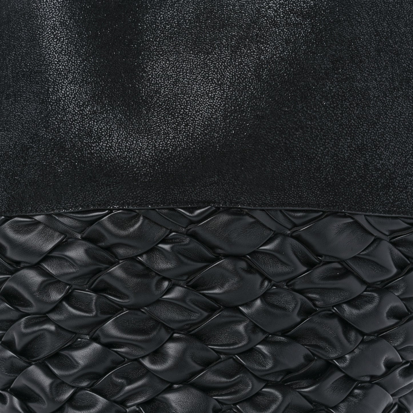 Shaggy Deer Alter Mat Half Woven Large Falabella Tote Black
