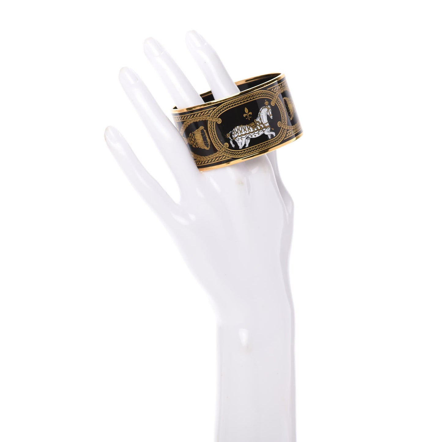 Enamel Printed Grand Apparat Extra Wide Bracelet 65 Black