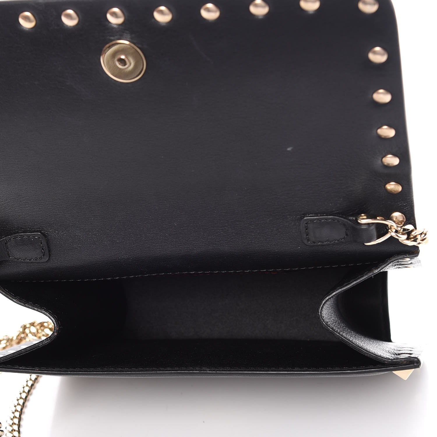 Valentino Garavani Vitello Mini Rockstud Chain Flap Crossbody Bag Black 6 of 11