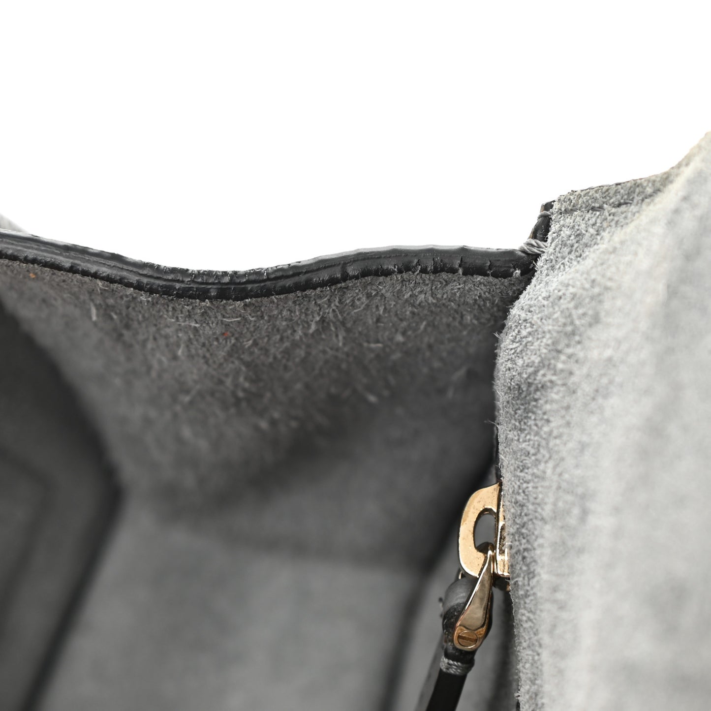 Pebbled Calfskin Small Glam Lock Rockstud Flap Gray