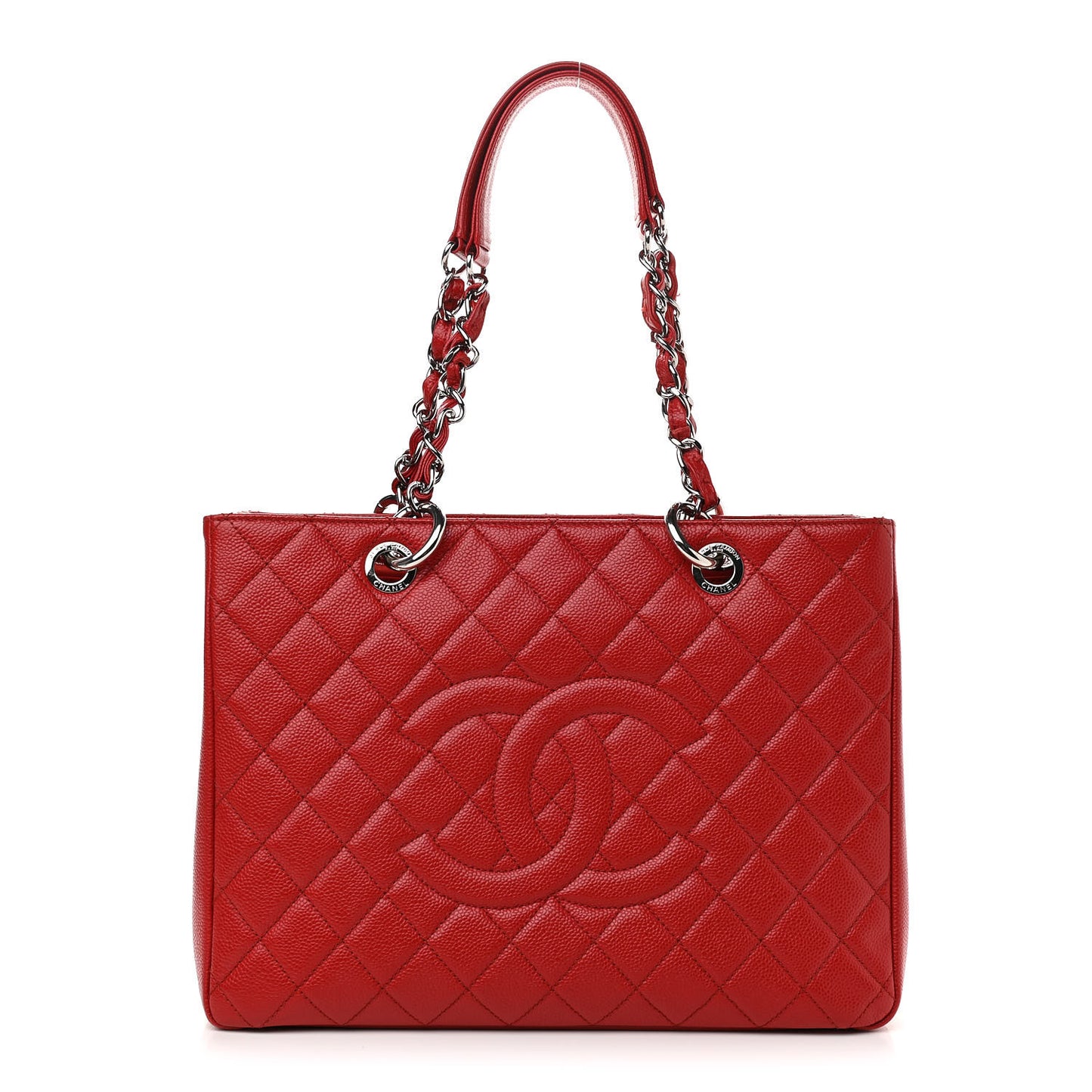 Caviar Quilted Grand Shopping Tote GST Red