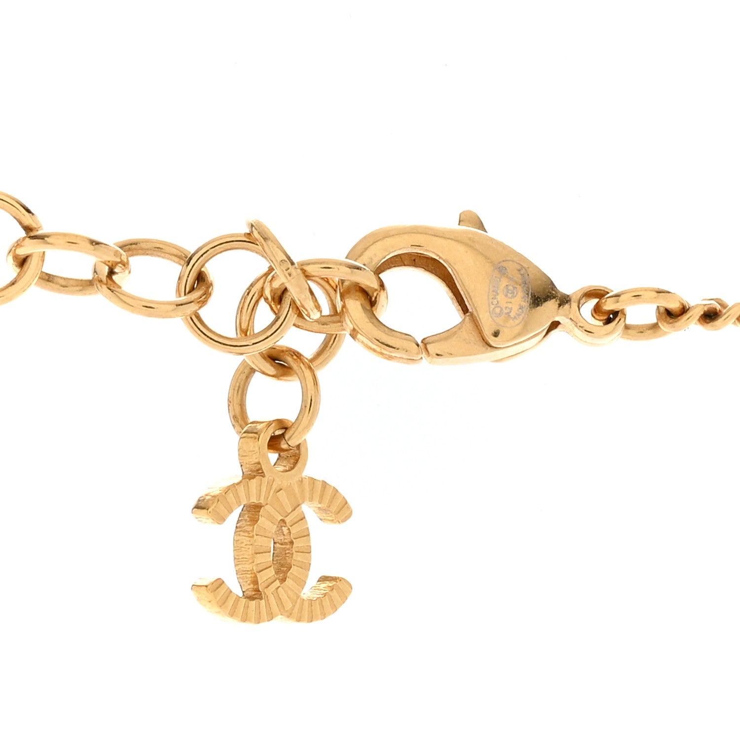 Chanel Crystal Pearl Perfume Bottle CC Necklace Black Gold 5 of 6