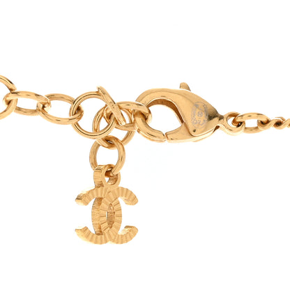 Chanel Crystal Pearl Perfume Bottle CC Necklace Black Gold 5 of 6