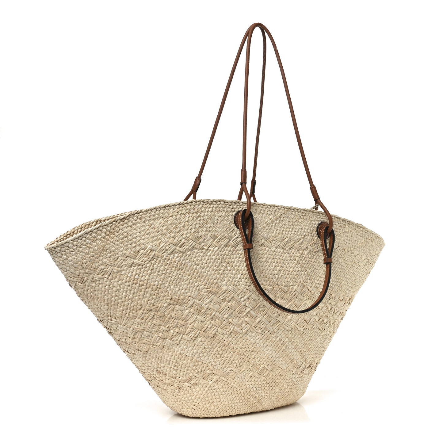 Iraca Palm Paulas Ibiza Large Anagram Basket Tote Bag Natural Tan