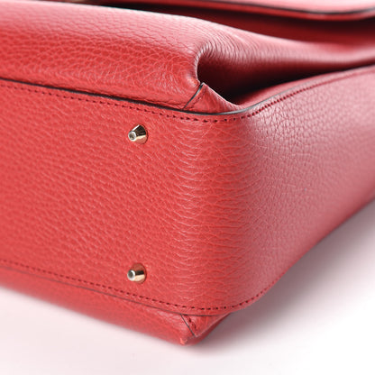 Gucci Dollar Calfskin Medium Interlocking G Top Handle Shoulder Bag Red 9 of 12
