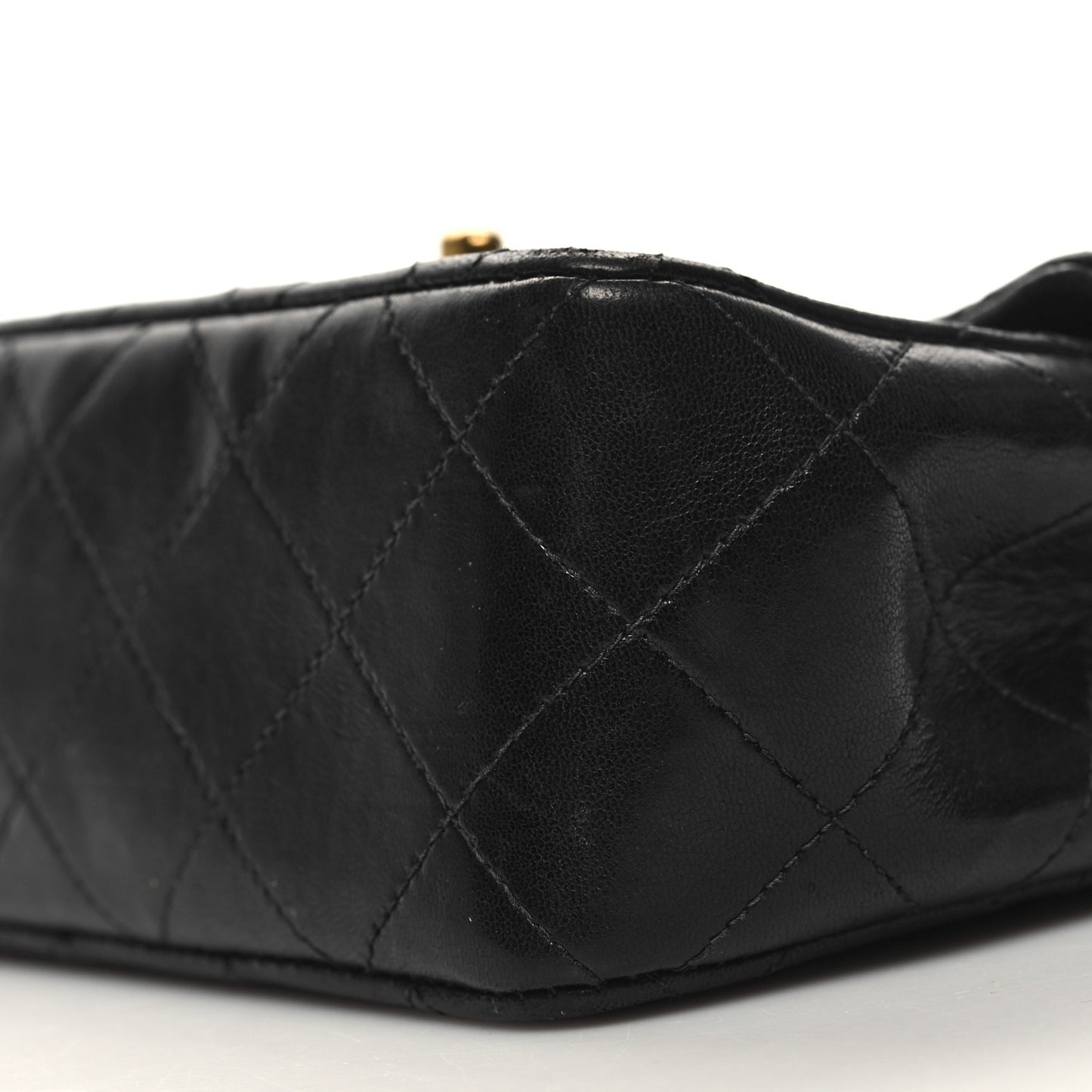 Lambskin Quilted Mini Square Flap Bag Black