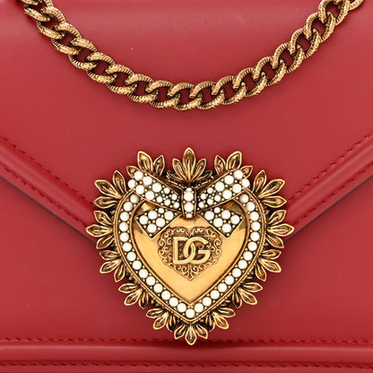 Dolce & Gabbana DOLCE &amp; GABBANA Smooth Calfskin Small Devotion Envelope Top Handle Bag Red 7 of 11