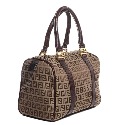 Fendi Zucchino Vitello Mini Boston Mogano Panna Bruciato 3 of 7