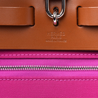 Hermes Vache Hunter Toile Herbag Zip 31 PM Magnolia Fauve 7 of 11