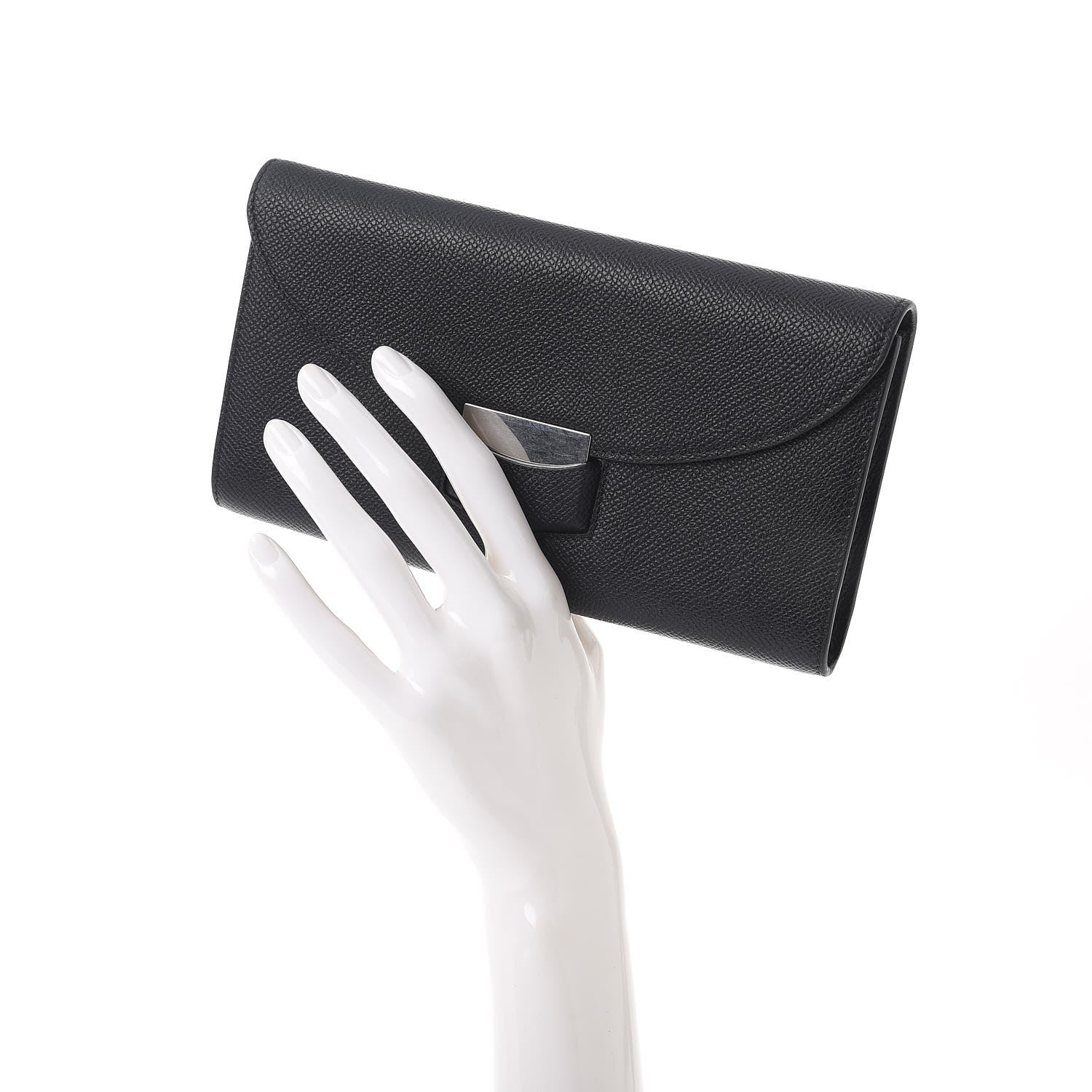 Celine Grained Calfskin Large Trotteur Multifunction Flap Wallet Black 2 of 9