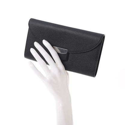 Celine Grained Calfskin Large Trotteur Multifunction Flap Wallet Black 2 of 9